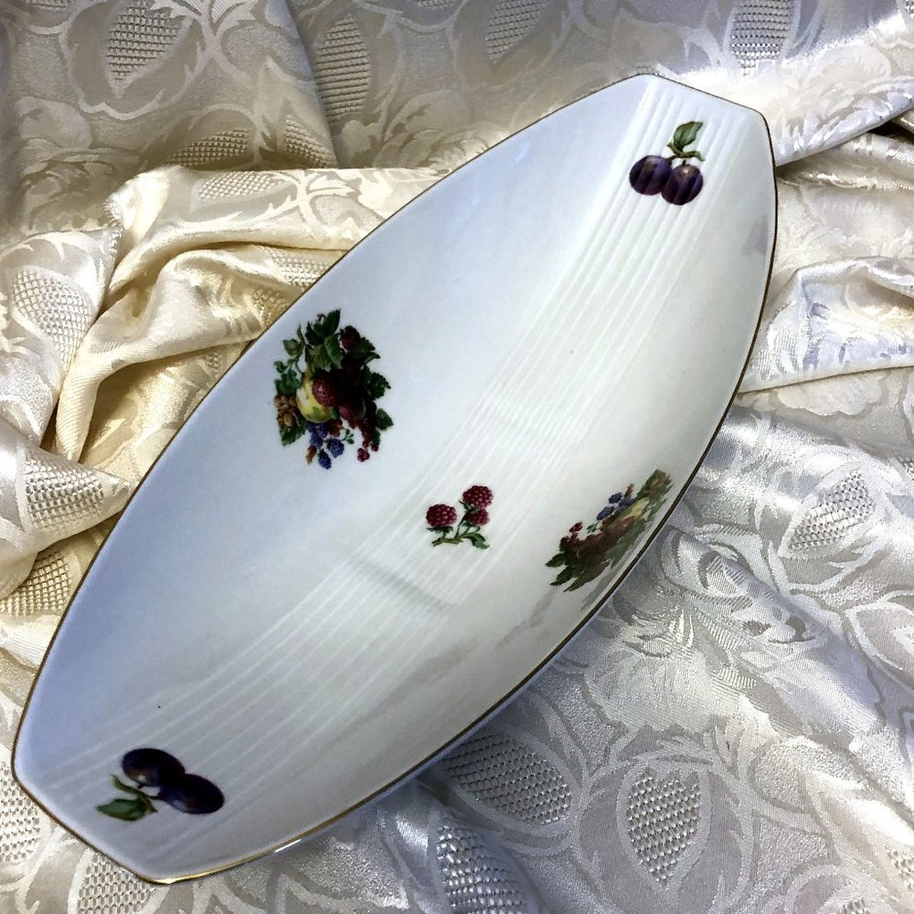 Vintage Naaman Israel Porcelain Elongated Bowl